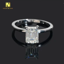 Wholesale 925 Sterling Silver Emerald Cut Vvs Diamond Engagement Rings Women  Ring Moissanite Women Ring