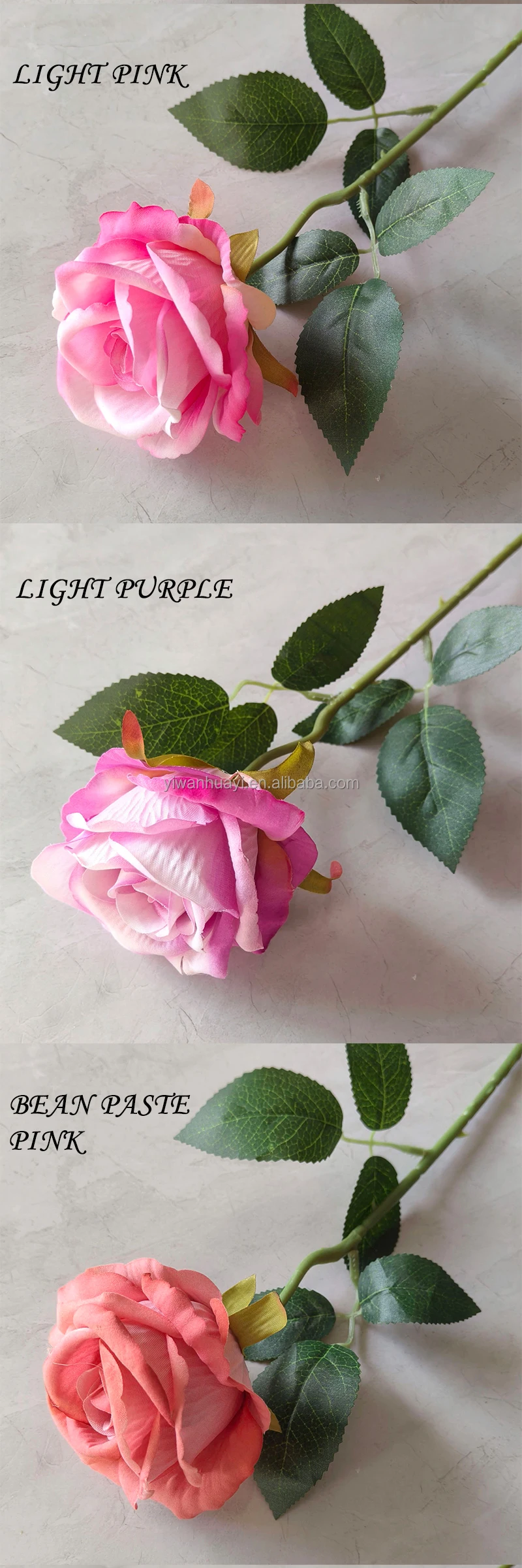 Yiwan Amazon Single Stem Artificial Silk Velvet Diamond Roses Cheap
