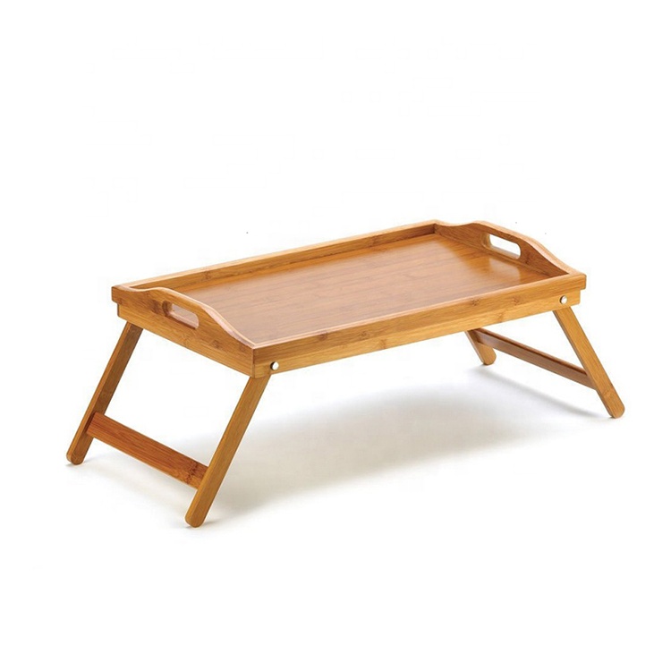 Bamboo foldable laptop desk breakfast table trays for bed
