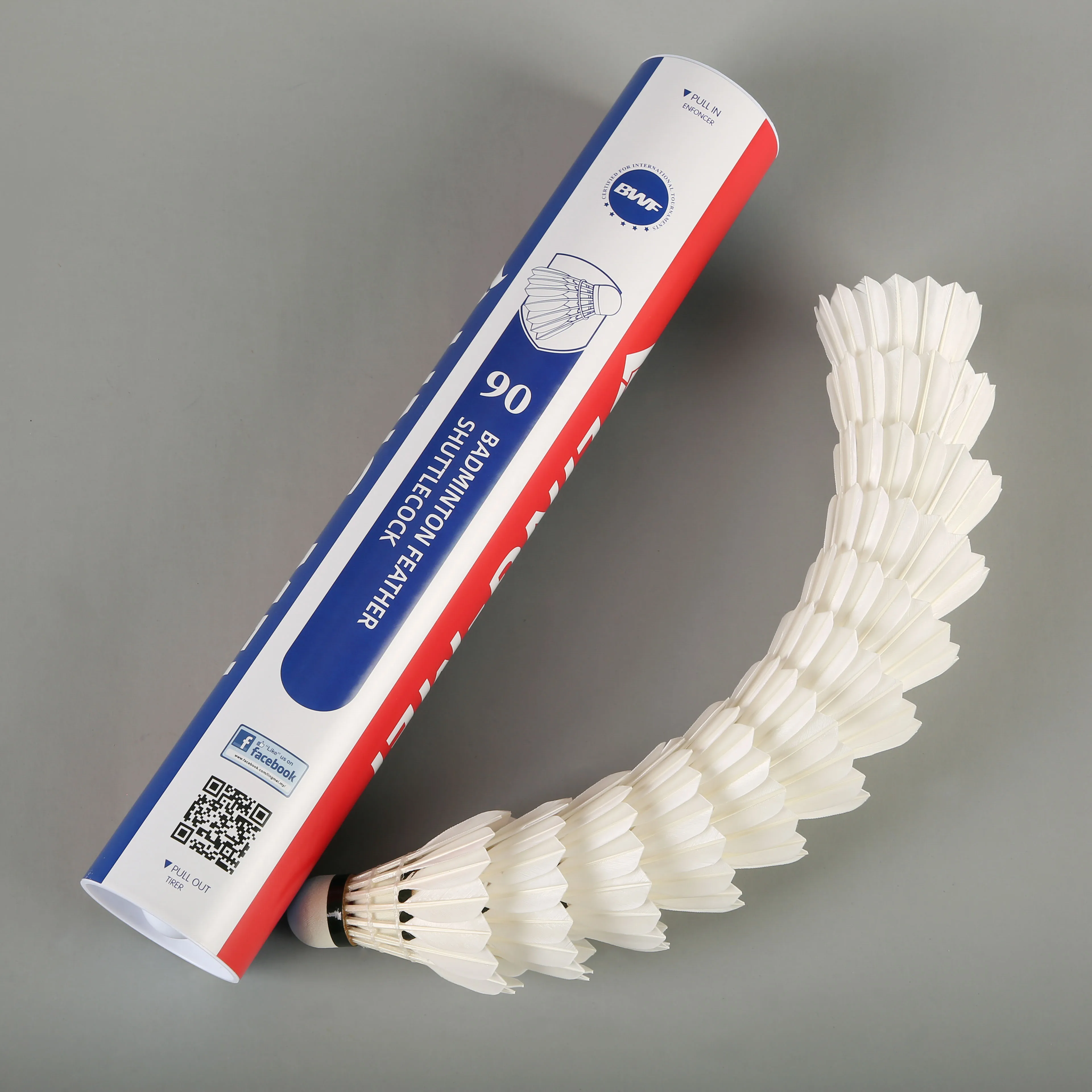 Ling Mei 90 BWF Approved Professional Tournament Class a Goose Feather Strong Anti-hitting Speed 74-79 Badminton Shuttlecock
