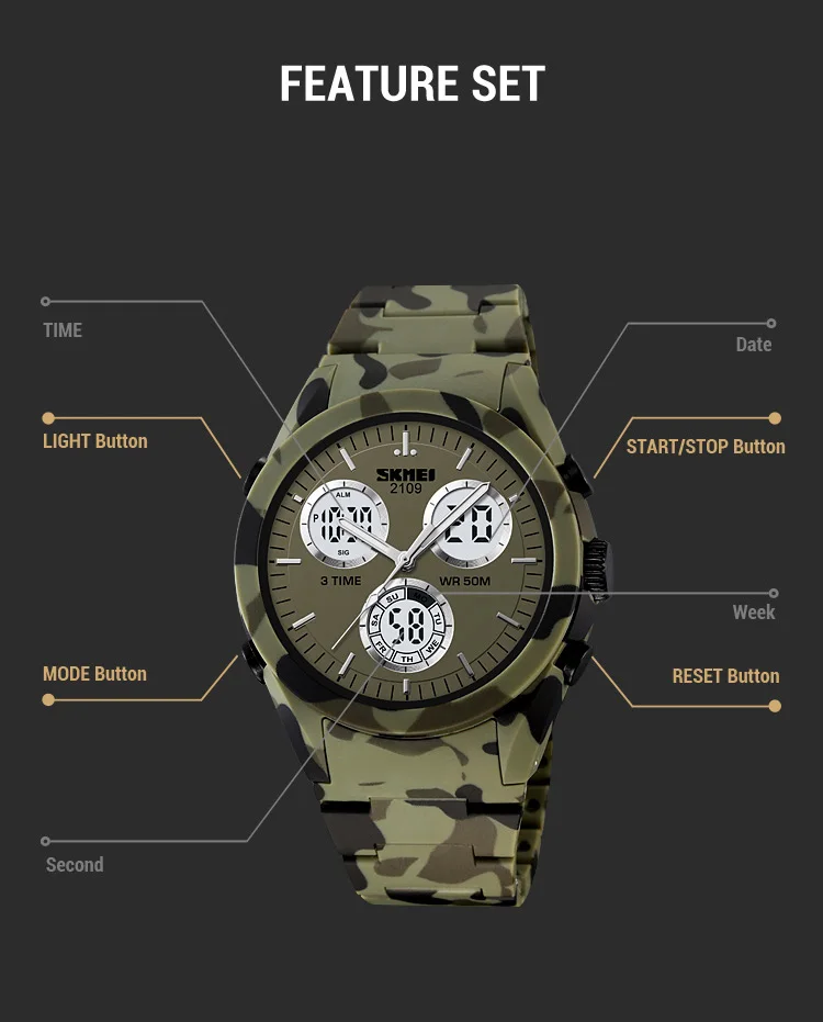 Skmei 2109 Analog Digital Watch