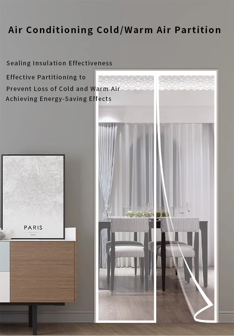 Pvc Summer Heat Insulation Door Curtain Airconditioning Door
