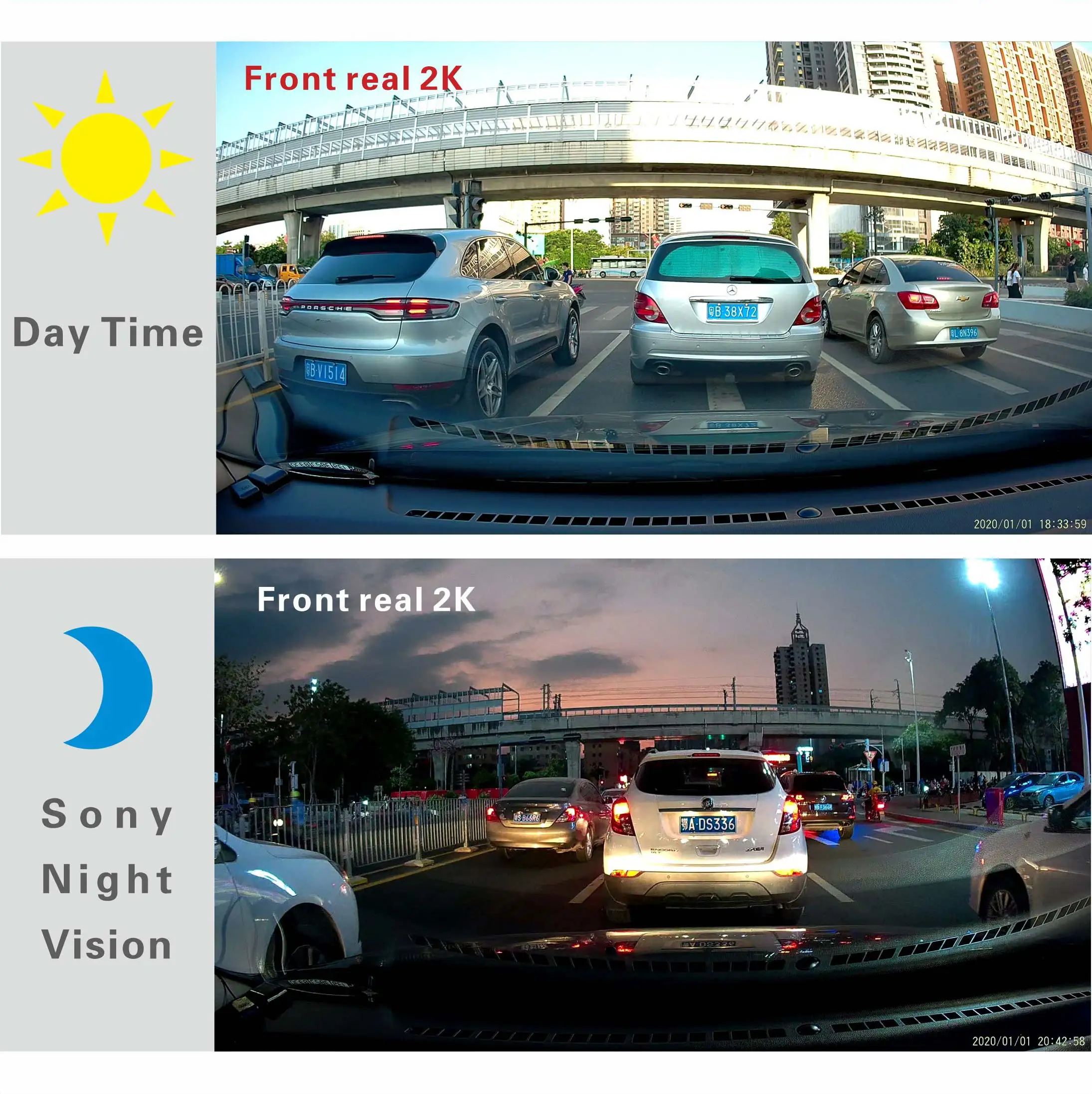 For Volvo S60 Xc40 S90 V40 2k Dash Cam Front Rear Wifi Gps Dash Cam