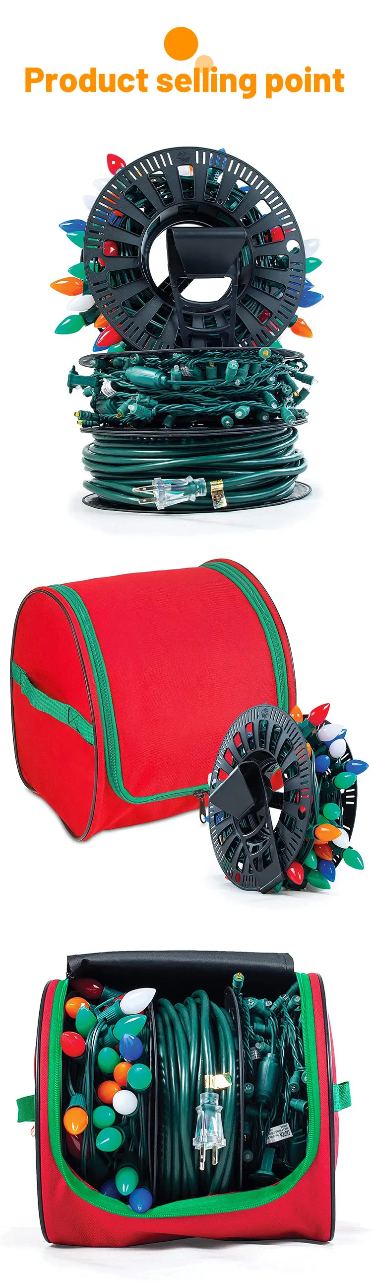 Wholesale Christmas Light Storage Bag Customized 600d Oxford Durable Waterproof Bag Household