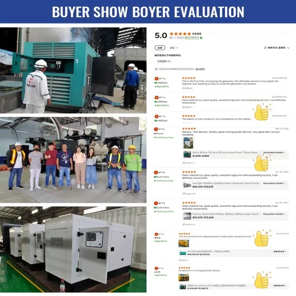 250kva 150kva 500kva Open Frame Diesel Generator with 50/60Hz 480V Super Silent Type for Engine
