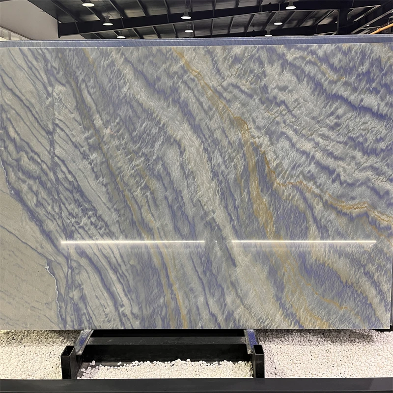 product luxury brazil azul macaubas quartzite slabs for interior background wall design high quality blue quartzite stone countertop-3