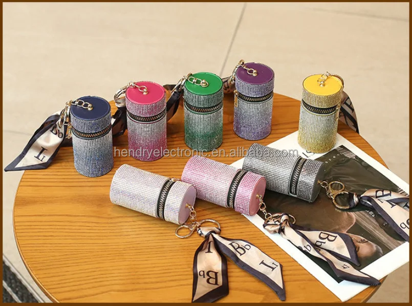 Wholesale Pu Leather Lipstick Holder Keychain Mini Lipstick Case Holder