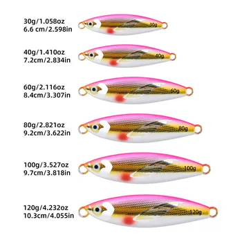 Cross-border Asymmetric Luminous UV Deep-sea Boat Fishing Iron Plate Lead Live Bait Slow Jig Long-distance Casting Hooks Lure – Metal Jig – view 4