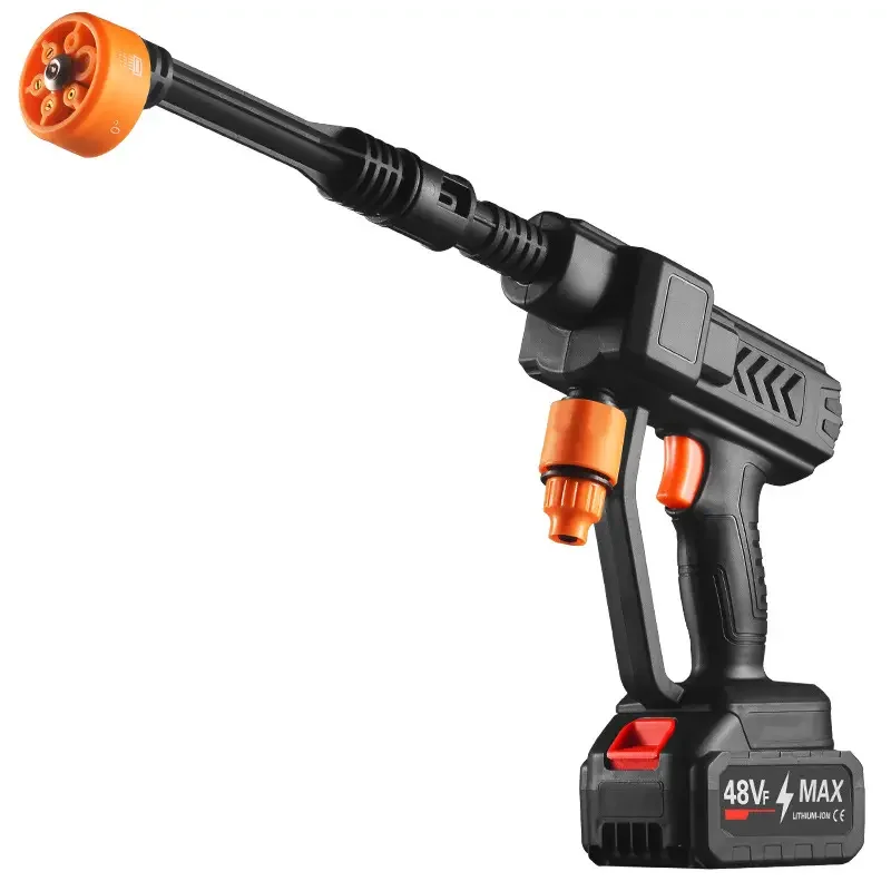 TEBAK 6 in 1 60Bar High Pressure Clean Car Water Gun MAh Home Garden Painting Machine Gun with Lithium Battery