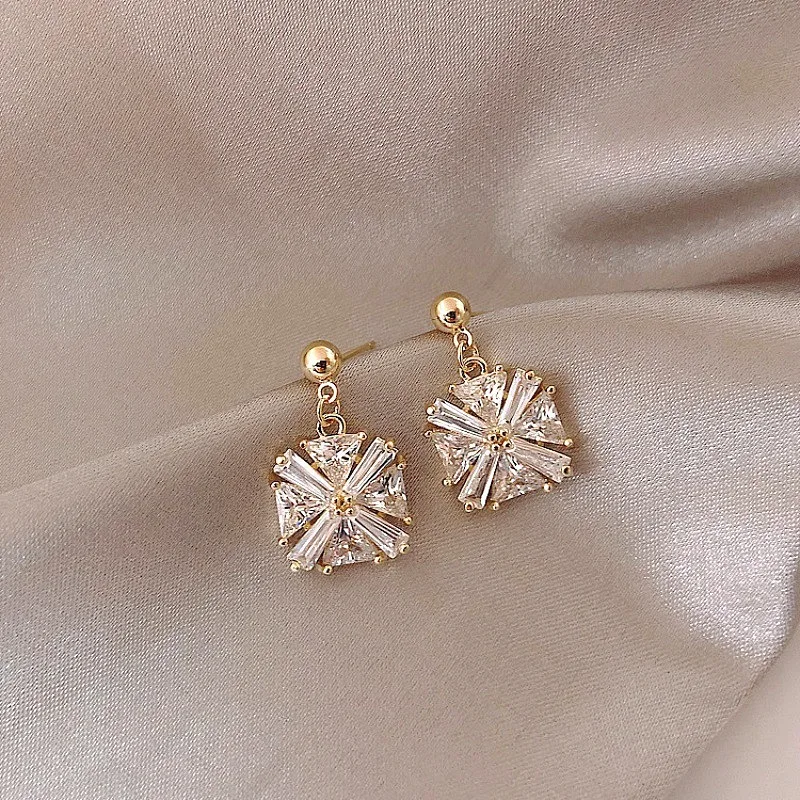 Fashion 925 Silver Needle Pearl Zirconia Diamond Ladies Earrings Heart ...