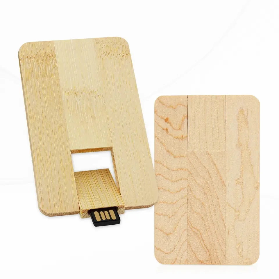 Custom Engrave Laser Logo Wood Usb Credit Card Shape Usb 2.0 Buy Wood