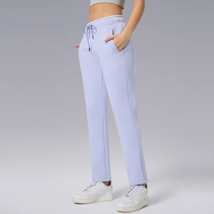 Custom Winter High Waisted Fleece Warm Running Fitness Sweatpants Casual Tight Fitting Trousers Joggers Straight Pants for Women