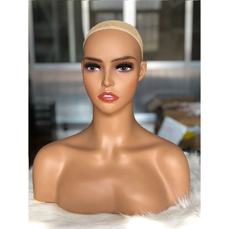 Realistic Mannequin Wig Head PVC Manikin Bust Stand for Display Hair Mask CM