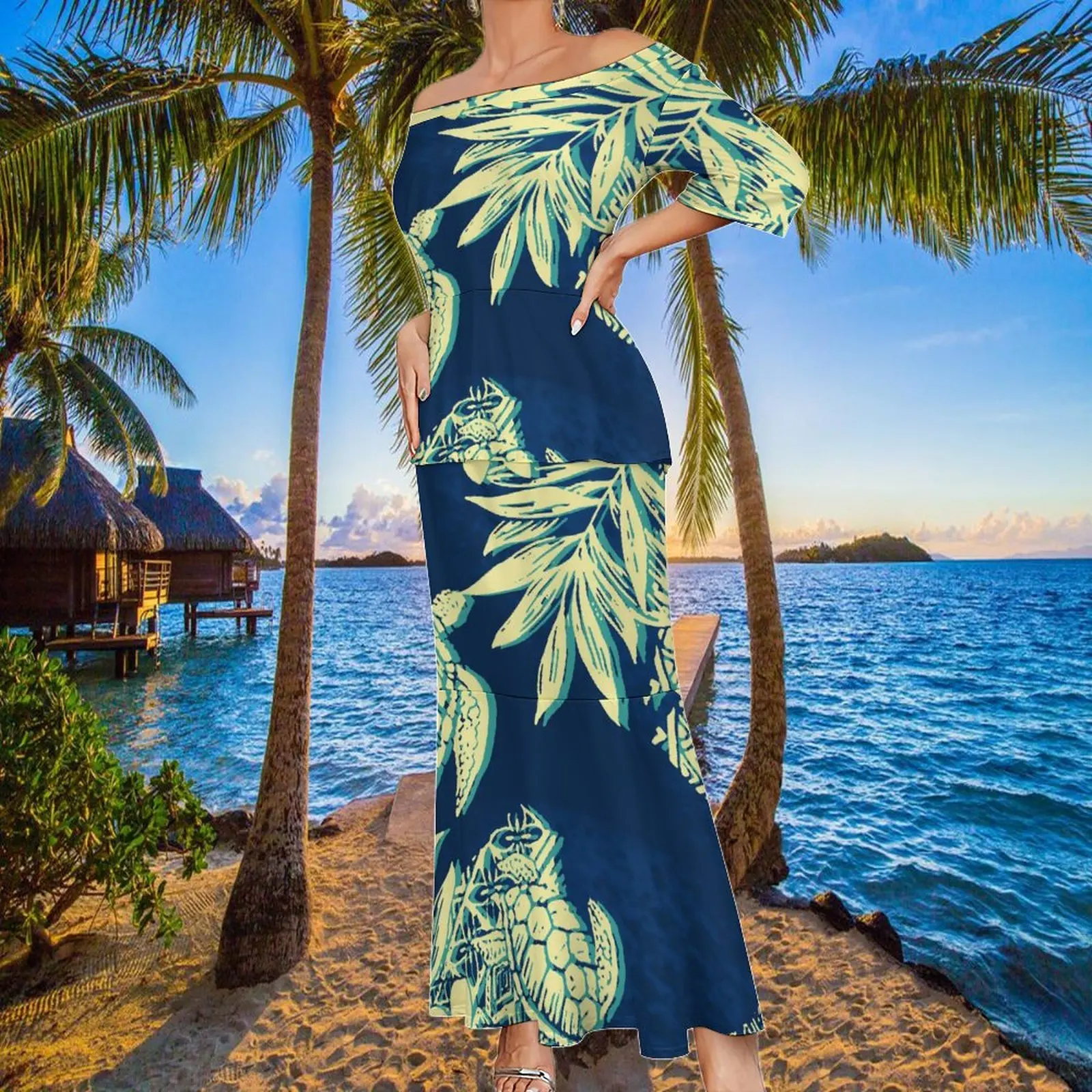 green emerald velvet dress Amazon.com: Samoan Women's Dress Polynesian Traditional Dress Women's  V-Neck Slit Long Dress Party Dress: Clothing, Shoes & Jewelry main image 0
