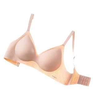 High Quality Women's Jelly Seamless Nylon Bra Solid Adjusted-Straps Push-Up Sexy Bra Breathable Thin Cup for Small Breasts No
