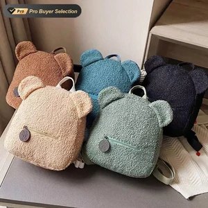 KALANTA Stylish Cute School-style Plush Backpack Bear Ears Suitable  Mini Backpack Soft Adorable Available in Multiple Colors