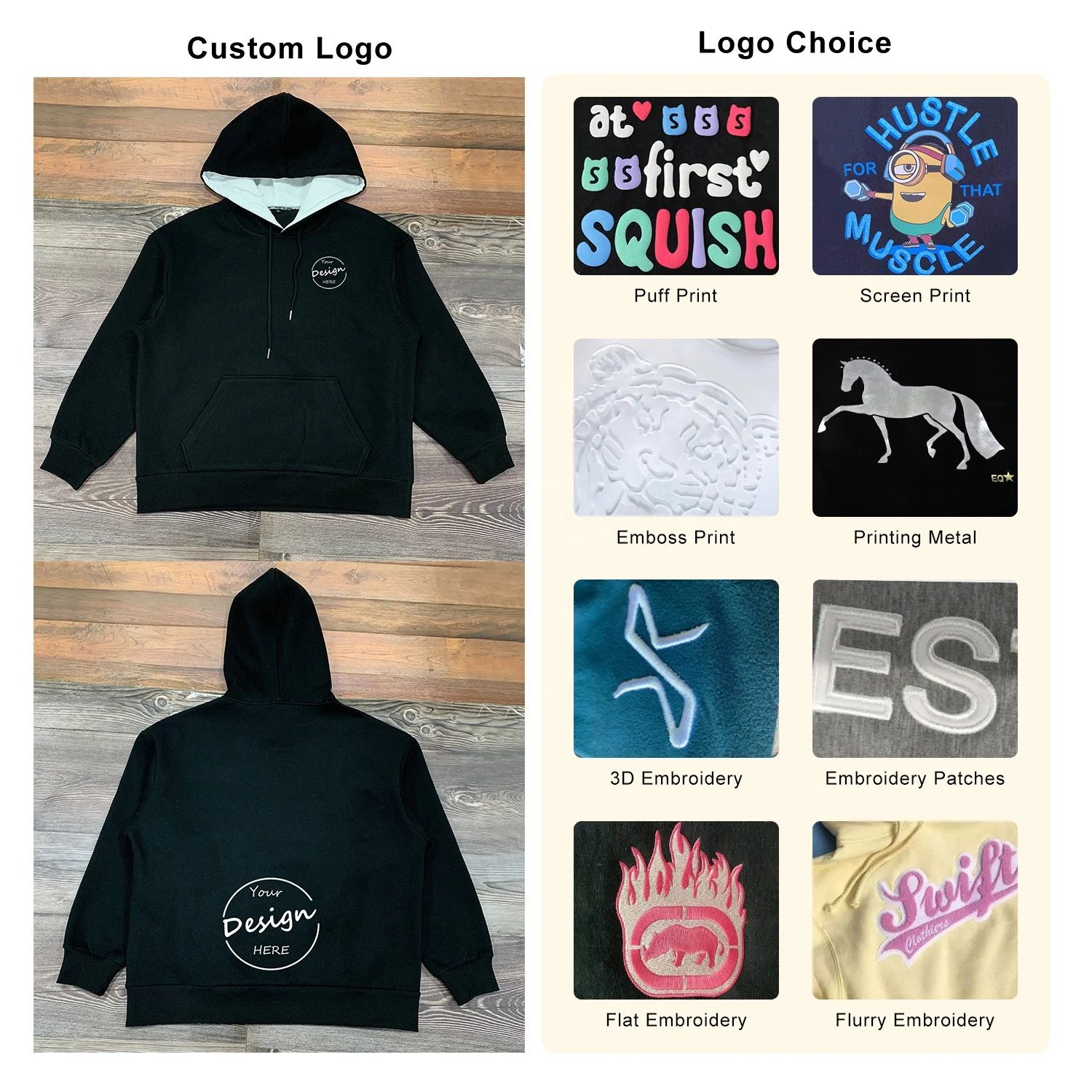 JL57B Men’s Oversized Hoodie Hip Hop Sweatshirt Clothing Heavyweight Pullover 3D Puff Printing Spider Hoodie