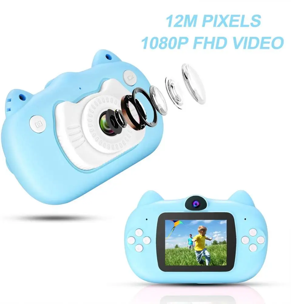Модернизированная неповторимая цифровой фотокамеры для детей Цифровая камера HD 1080P видеомагнитофон 12MP видеорегистратор