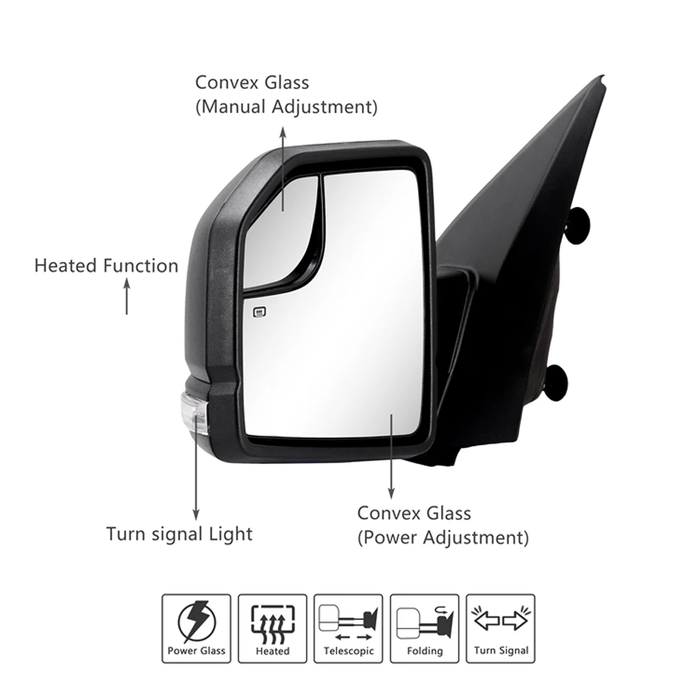 Truck Rearview Towing Mirrors For Ford F150 2015-2018 Car Side Mirror ...