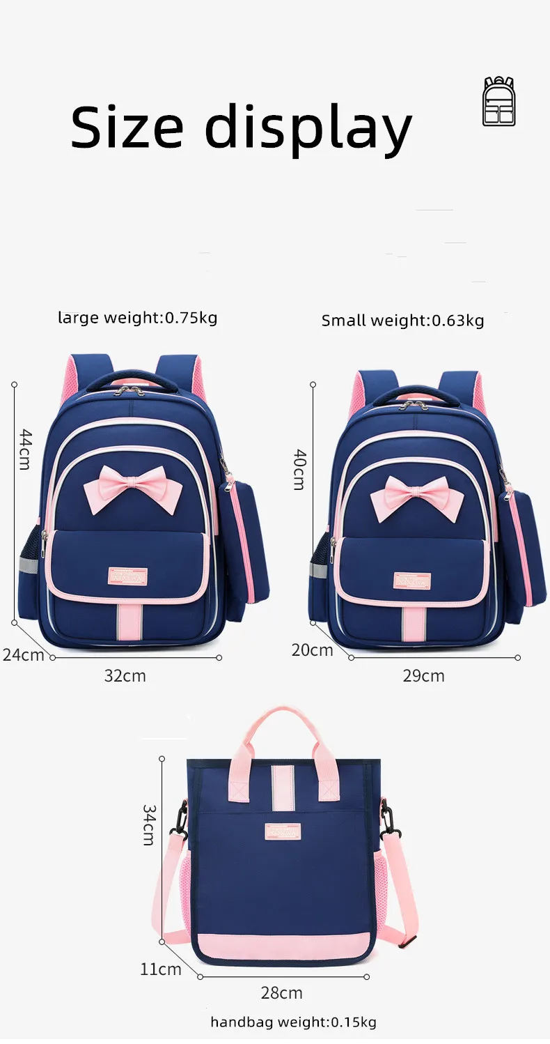 2024 Children's Schoolbag 3-piece Satchel Girl Boy Elementary School Backpack Teen Schoolbag Children's Bag Set