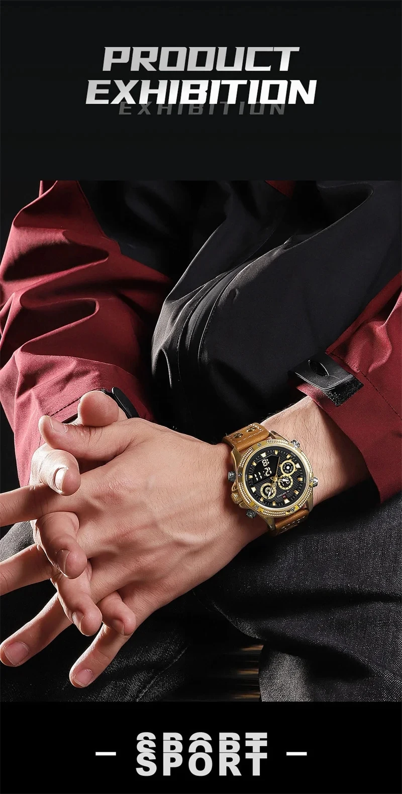 NAVIFORCE 9224 Chronograph Leather Men's Watch description image
