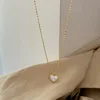 ah210-white shell love necklace gold