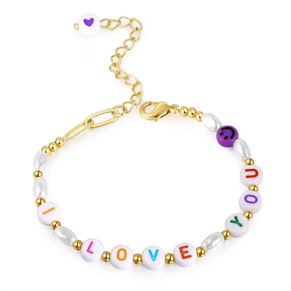 26 colorful letter beads bracelet jewelry