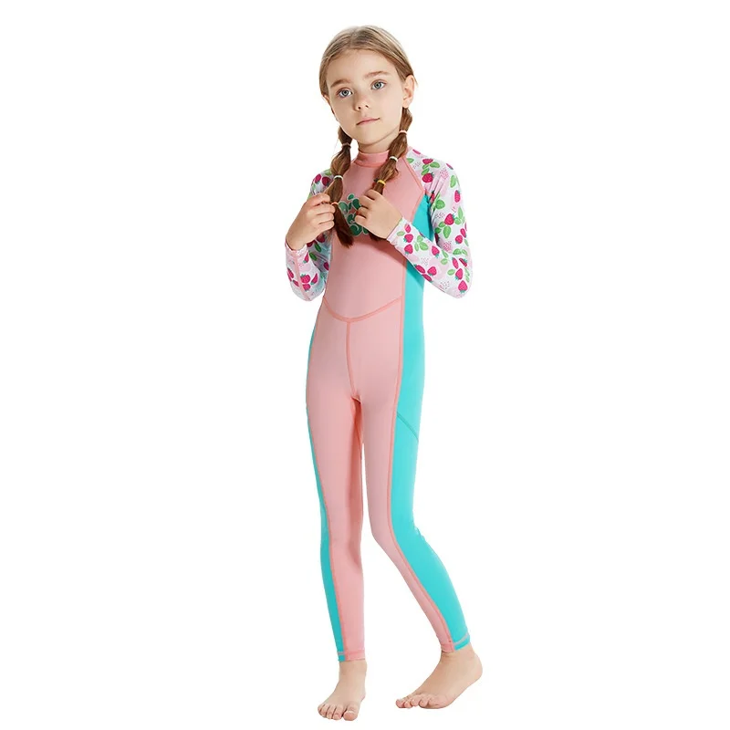 Dive&Sail One-Piece Long-Sleeved Girls' Quick-Drying Swimsuit New Kidsren's Jellyfish Suit  Girl's Clothing Kids Cartoon