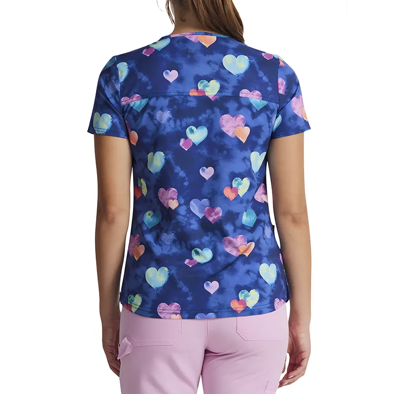 New Arrivals Nursing Scrubs Poly/spandex Custom Printed Nurse Uniforms