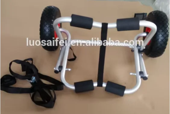 Lightweight Foldable Hand Kayak Trolley with Pneumatic Wheels for Canoe and Kayak Transportation