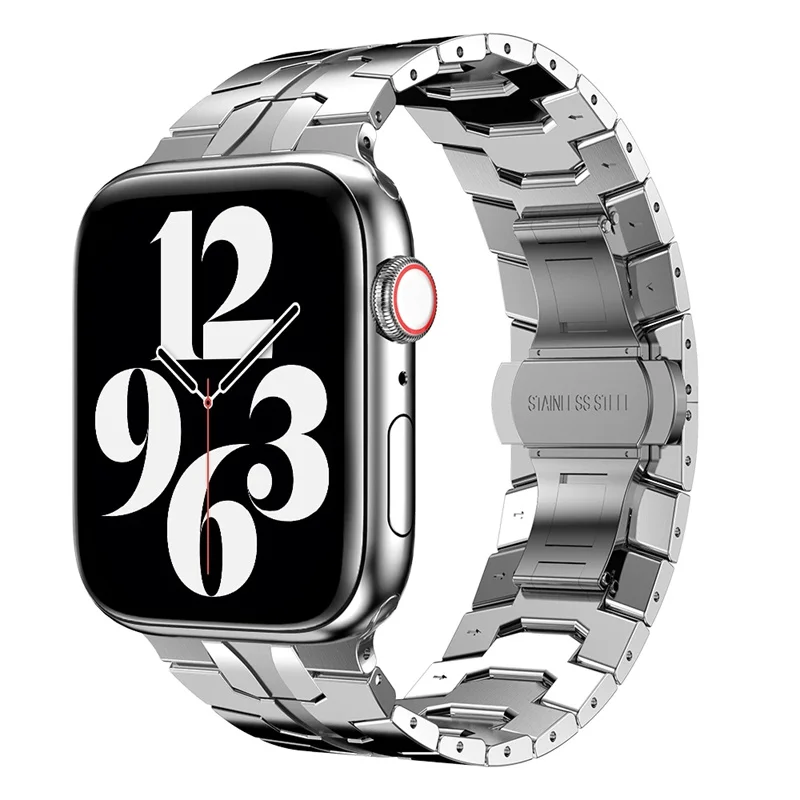 Stainless Steel Band Correa Apple Watch Metal Menaso Magnet Watch Belt For All Series 42/44 Mm Silver 44 Mm