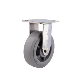 Factory Sale Stainless Steel 300Kg 6 Inch High Duty rubber  HS Caster Wheel With Brake Swivel