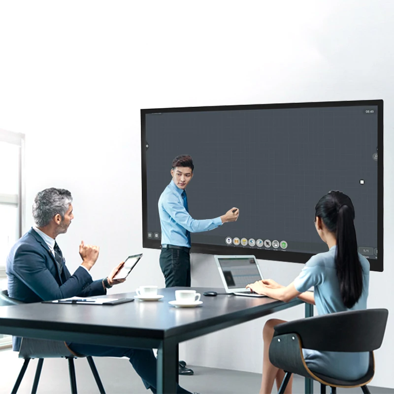 AIYOS ODM 4K Android OPS 55 65 75 85 98 Inch Interactive Display Smart Board Touch Screen Monitor Interactive Whiteboard