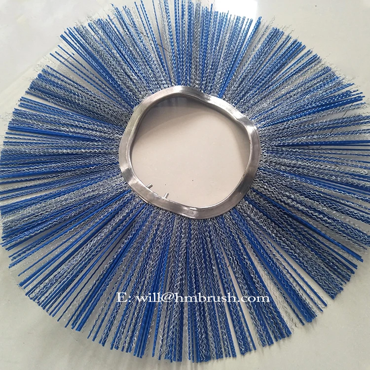 Poly Mixed with Wires Flat or Curvy Metal Ring Sweeper Wafer Segment Brush