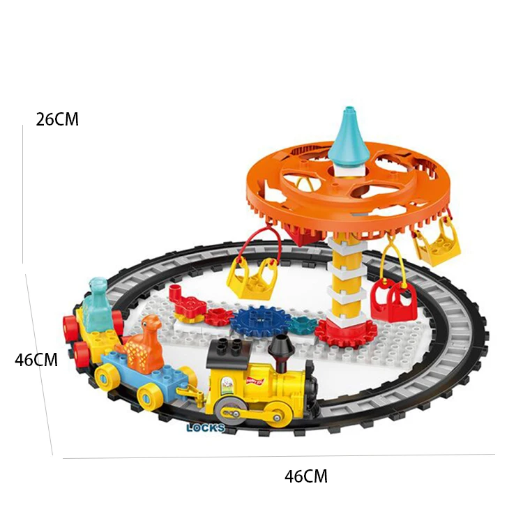 Train Track Building Blocks Model Toys 57PCS Track Bricks Block Series Kids Creative Large Building Blocks Toy