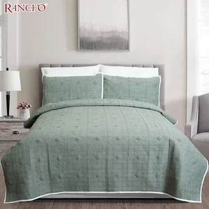 High Quality Microfiber Bed Cover Set Embroidery Bedspread Set Adult Bed Sheet Quilt Sets Bedding