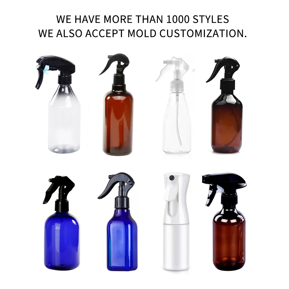 Pet 300ml 500ml 250ml 100ml 200ml Brown Black White clear Amber Black Empty Alcohol Plastic Hair Plastic Trigger Spray Bottle