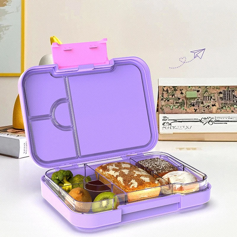 product-1-1 Aohea Hot 4-6 Compartment Plastic Lunch Box Tritan Tray Bento Box for Kids