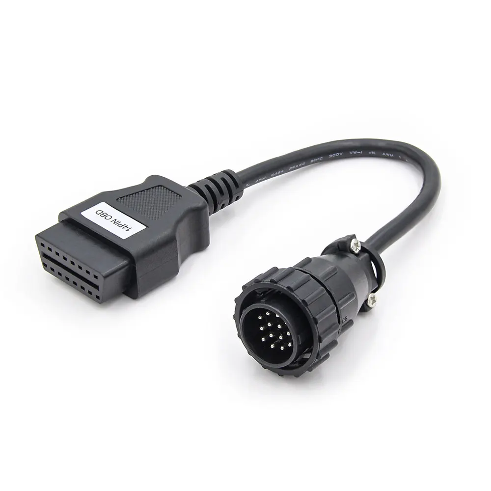 14 Pin to 16 Pin OBD1 to OBD2 Connect Cable Connector Adapter for Benz Diesel Trucks