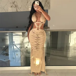 2025 Summer New Sexy Hot Girl High Waist Slimming Hip Wrapping Dress Breathable Hollow Hole Lace