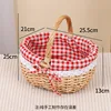 Small wicker red plaid maternity basket