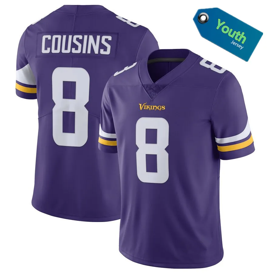 Wholesale Minnesota Youth Football Jerseys 19 Adam Thielen 33 Dalvin Cook 8  Cousins Smith Stitched VP Limited Jersey For KIDS - Purple From  m.