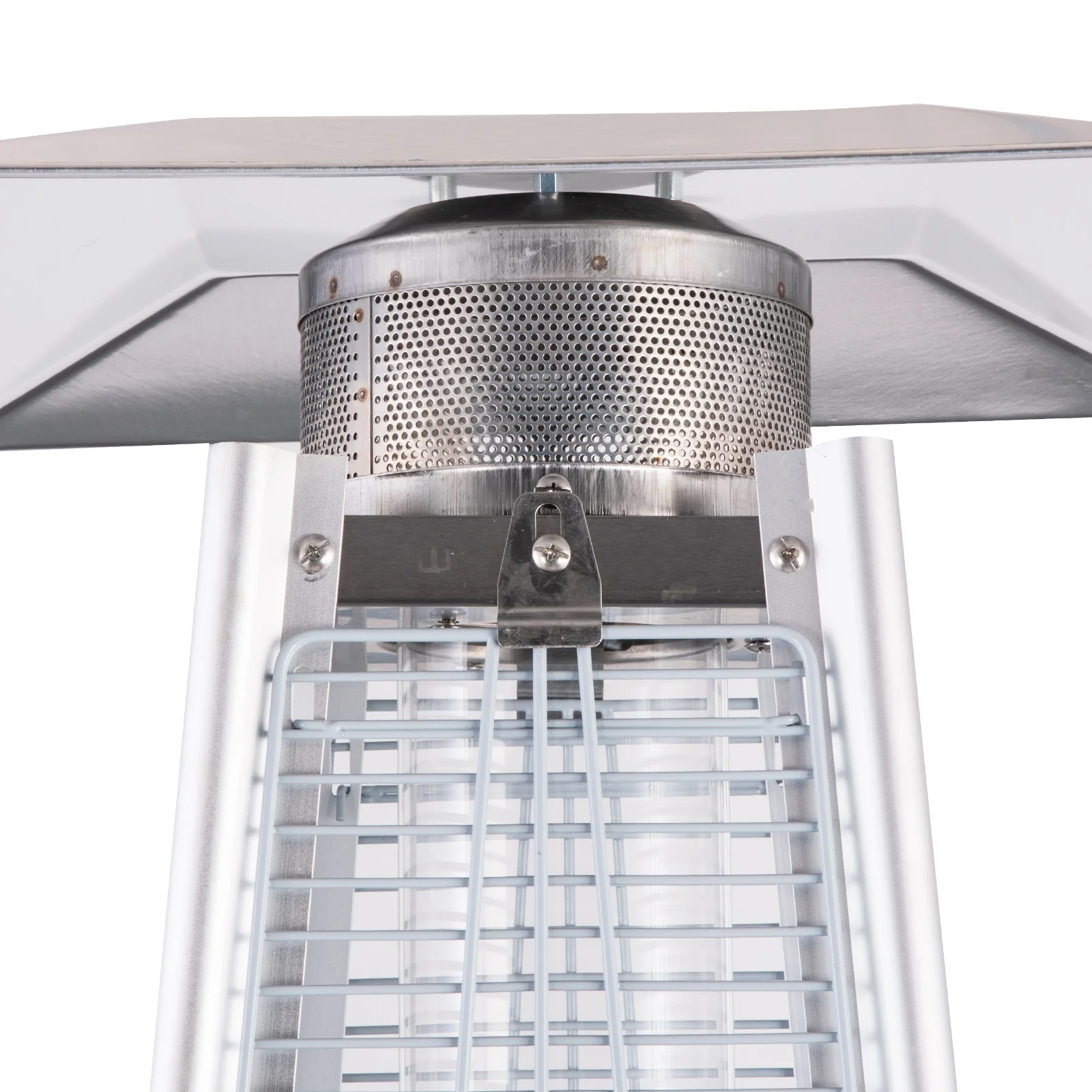 product modern stainless steel iron gas outdoor heater portable mobile thick protective net wheel attached for patio courtyard use-6