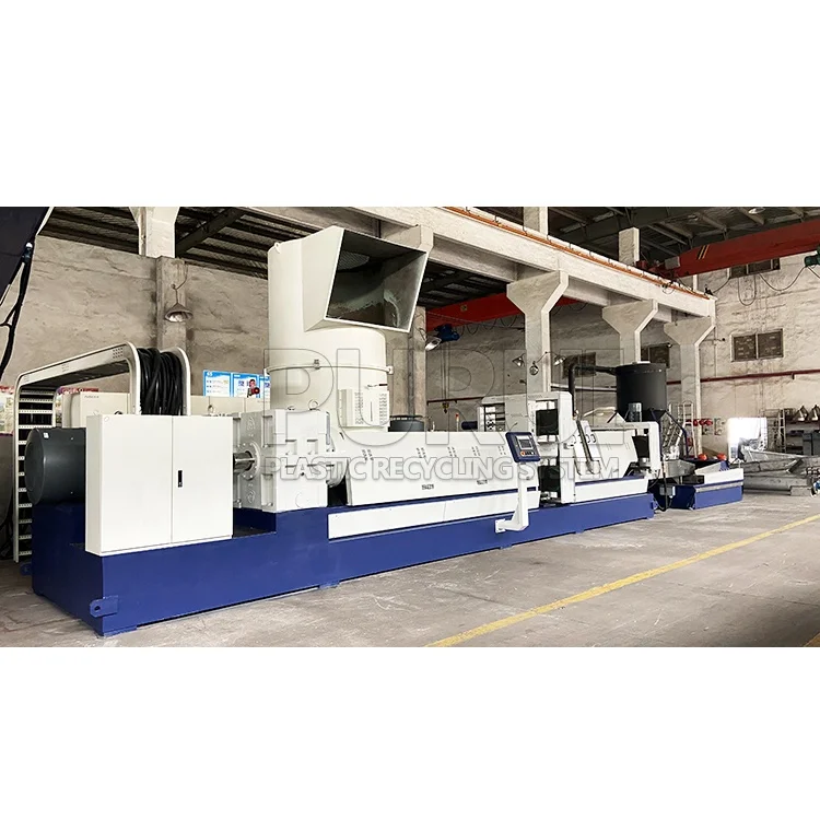 PURUI HDPE LDPE Waste Plastic Recycling Extruder Pelletizing Machine