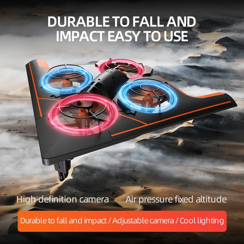 Global Drone GD02 RC Fighter Quadcopter F22 Airplane Jet Plane With LED Light Flying Toys for Kids Model Remote Control Drone