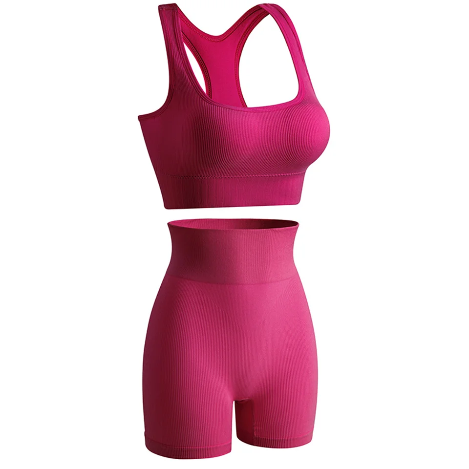 HKRXEC Sports Bra and High-Waist Shaping Shorts Set