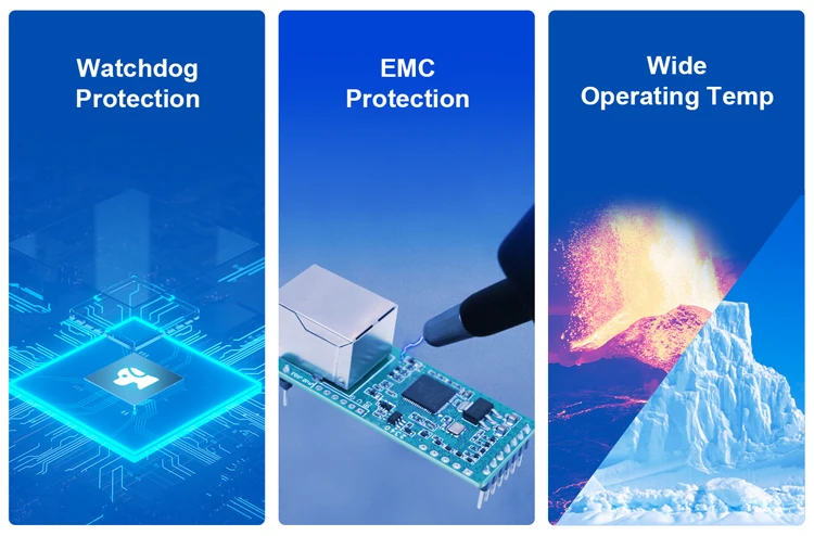 PUSR TTL to Ethernet Mini Module Plug-in packet design with 1*TTL 1*RJ45 10Mbps