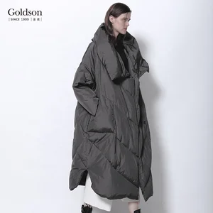 Women's Long Formal Duck down Jacket with Square Collar Windproof and Waterproof Winter Coat Russian Ladies Stock