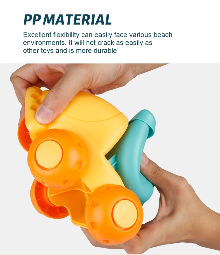 Chengji eco friendly summer outdoor sand playing tool set plastic cart beach truck car toy for kids