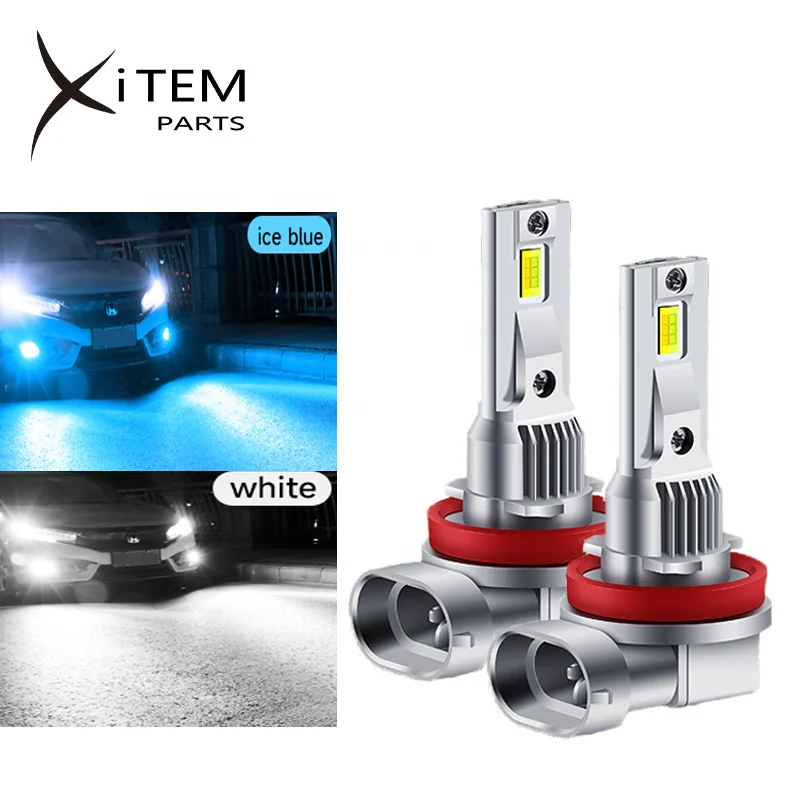 XITEM Dual Color Led Headlight Bulbs for Car Strobe 40W Fanless LED Fog Lights Lemon Yellow Green H7 H11 HB3 HB4